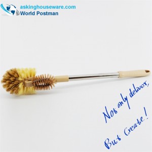 Akbrand Toilet Bowl Brush Tubo in acciaio inox con piccola spazzola multifunzionale per la pulizia